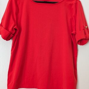 Michael Kors Vibrant Red Short Sleeve Top